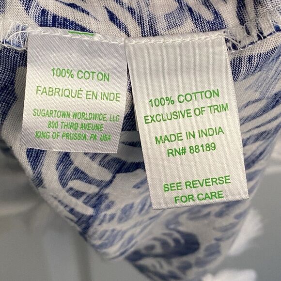 Lilly Pulitzer Top Womens Size XS Silk Dusk Tank Cami Eyelet Racerback Tassel - Picture 5 of 7